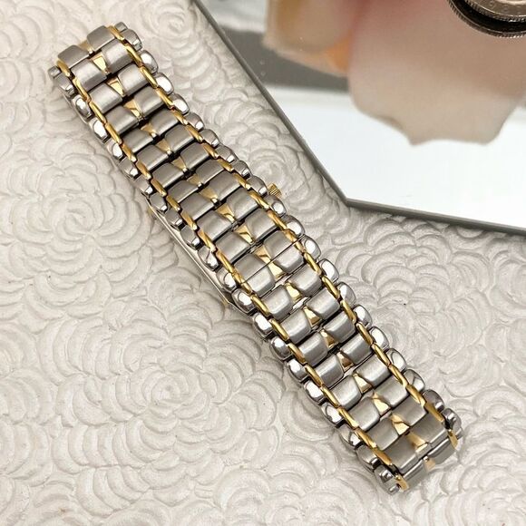 Cross Swiss Made Tank Style Two-Tone Stainless Steel Dress Watch Roman Numerals - Picture 11 of 13